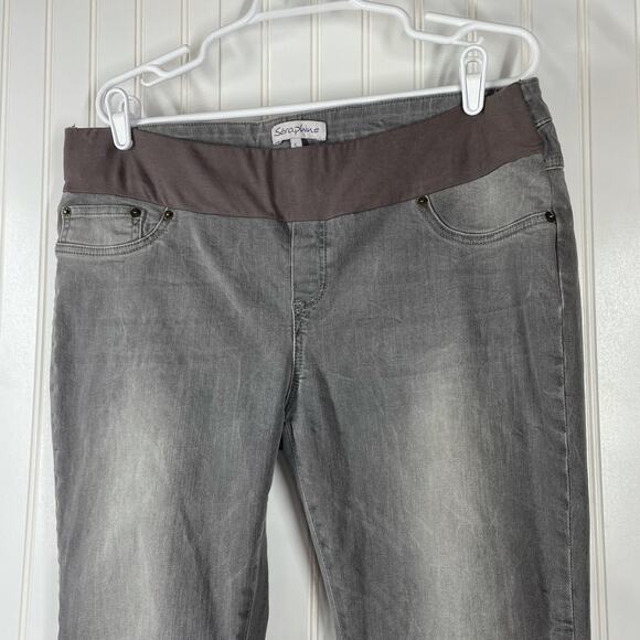 Seraphine Women's Gray Adjustable Waist Underbump Maternity Jeans Size XL - Picture 8 of 8